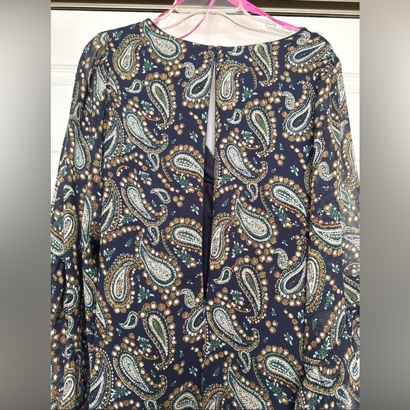 Betsey Johnson Navy Paisley Ruffle Midi Dress - Picture 7 of 8